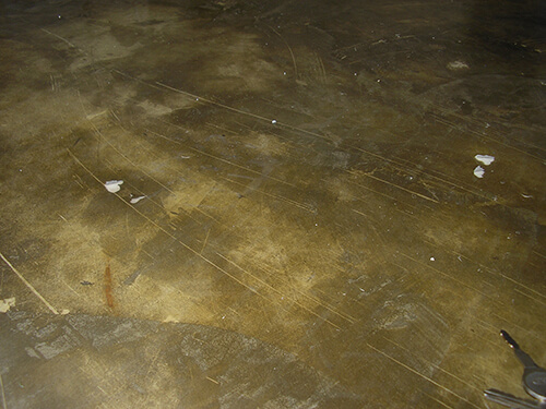 Floor paint scratching off from garage floor.