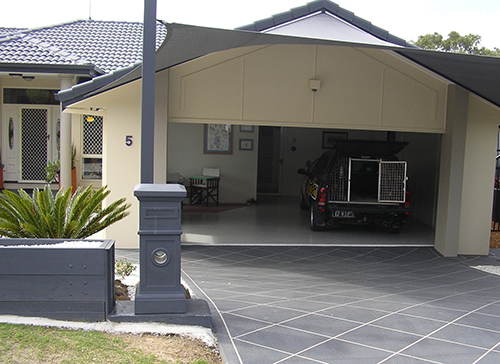 Professionally installed garage floor coating.